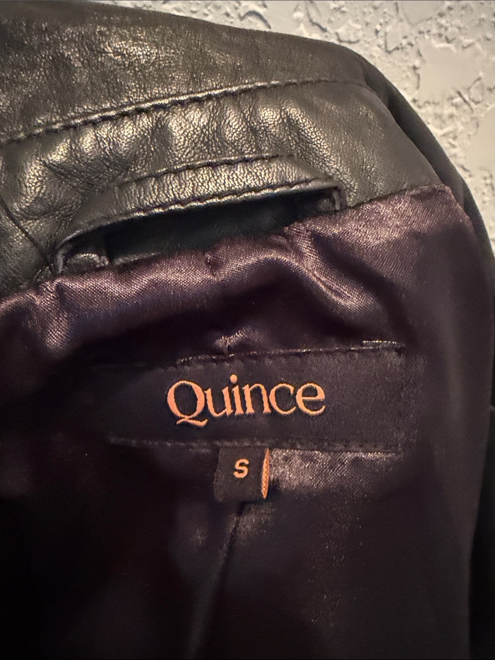 Quince Black Leather Bomber Jacket - Picture 2 of 3